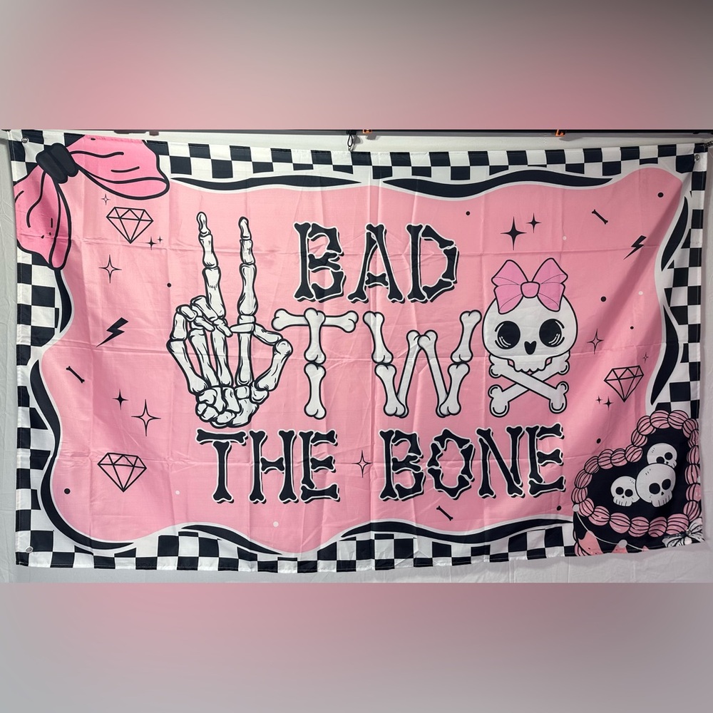 Bad Two The Bone Backdrop Banner 6x4Ft.